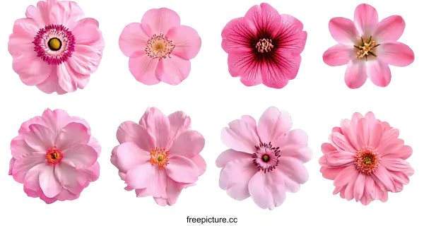 [Transparent Background PNG]Collection of Beautiful Pink Flowers