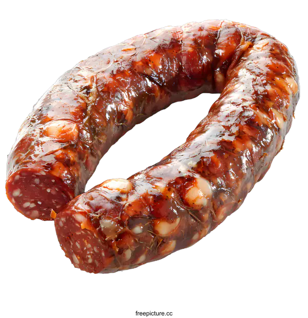 [Transparent Background PNG]Sliced Smoked Sausage on White Background