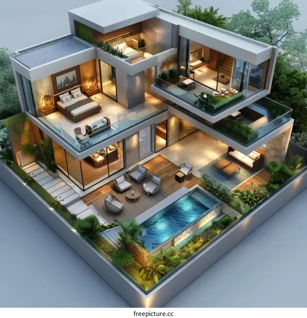 Modern Luxury Villa with Pool and Garden