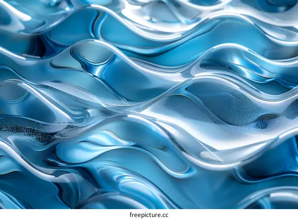 Abstract Blue Liquid Wave Background