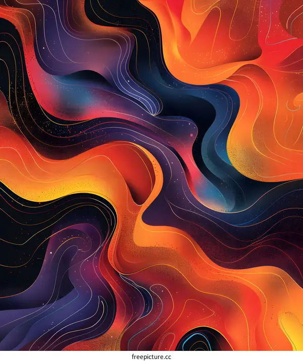 Wavy colorful abstract background