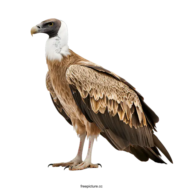 [Transparent Background PNG]White Backed Vulture Standing On White Background