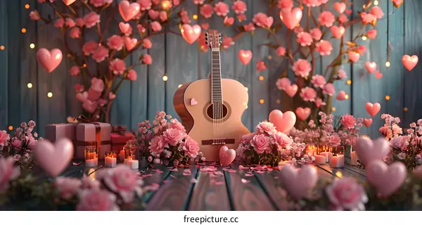 Pink wooden background for Valentines Day