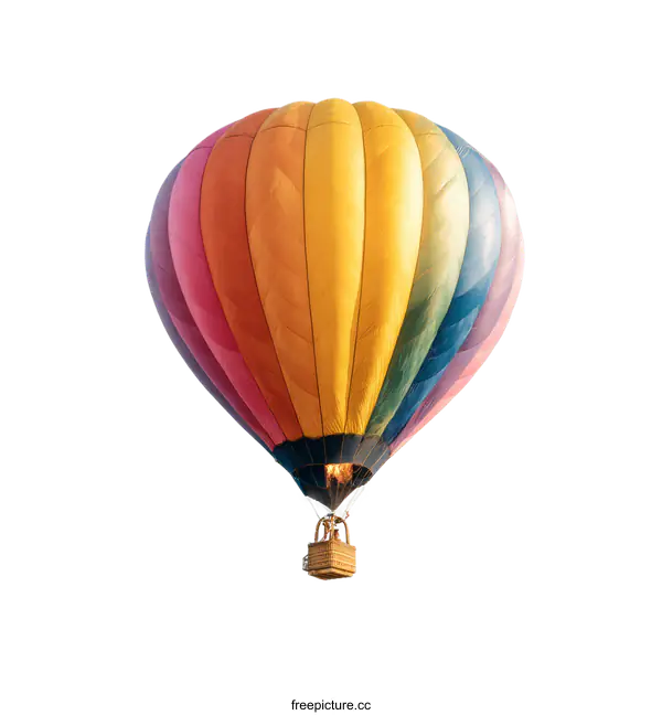 [Transparent Background PNG]Colorful Hot Air Balloon with Passengers