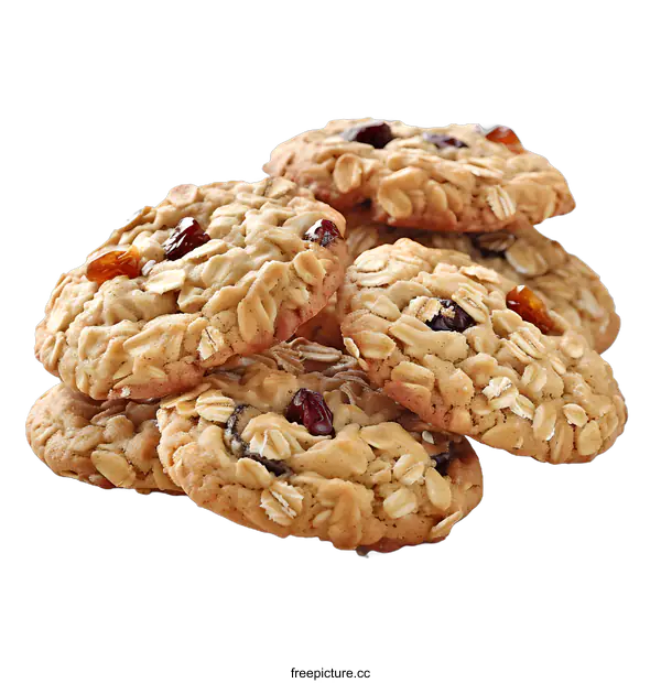 [Transparent Background PNG]Delicious Oatmeal Raisin Cookies