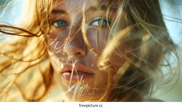 Close up of Woman with Blonde Hair