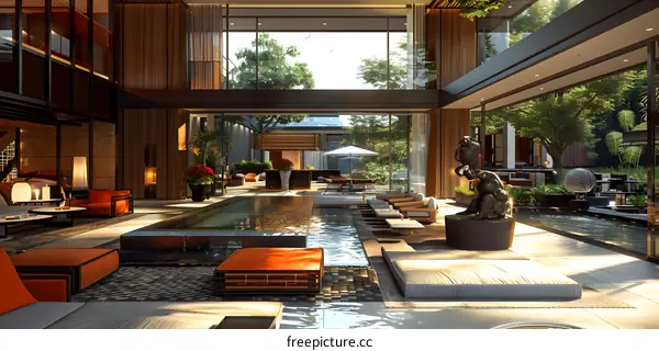 Indoor swimming pool of luxury house