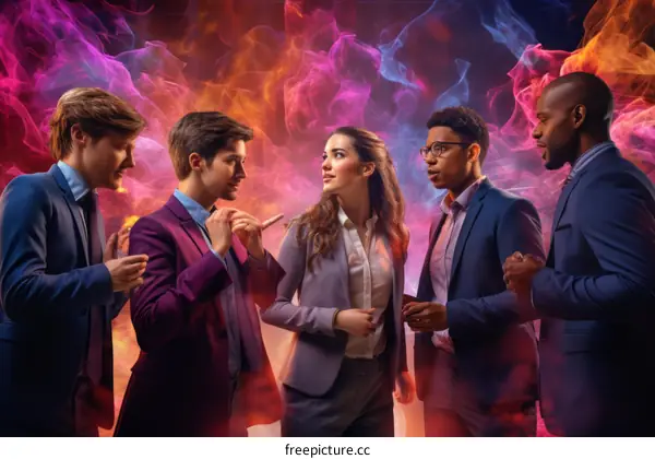 Business people of different ethnicities having a meeting