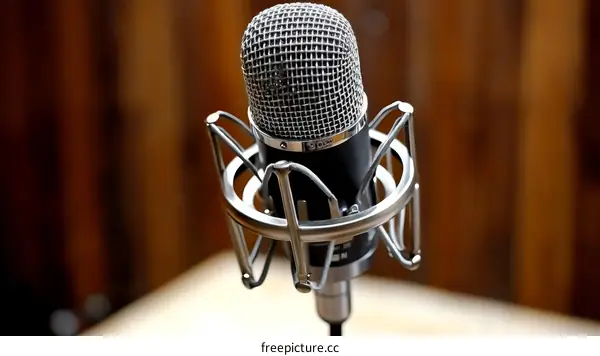 Close Up of a Professional Studio Microphone