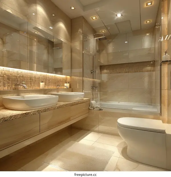 Luxury Modern Beige Bathroom Interior Design