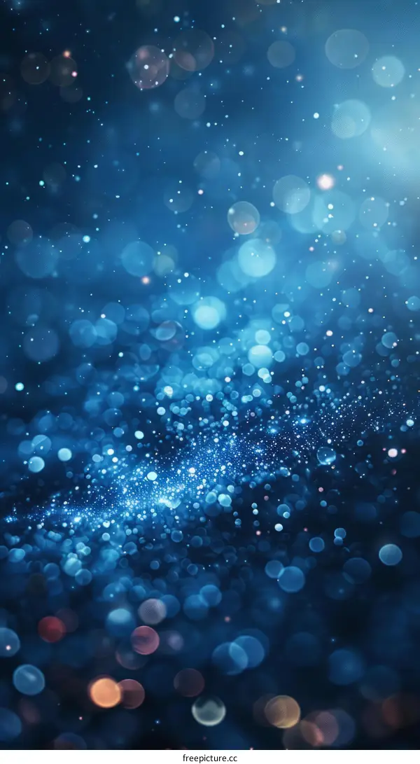 Blue Abstract Background with Bokeh Lights