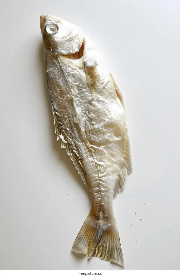 Dried Fish on White Background