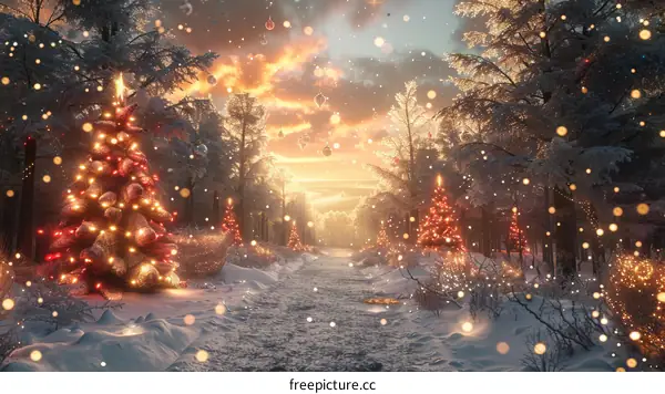 Winter Wonderland: Christmas in a Snow-Covered Forest