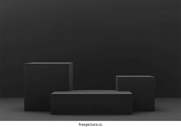 Dark Grey Abstract Display Podiums