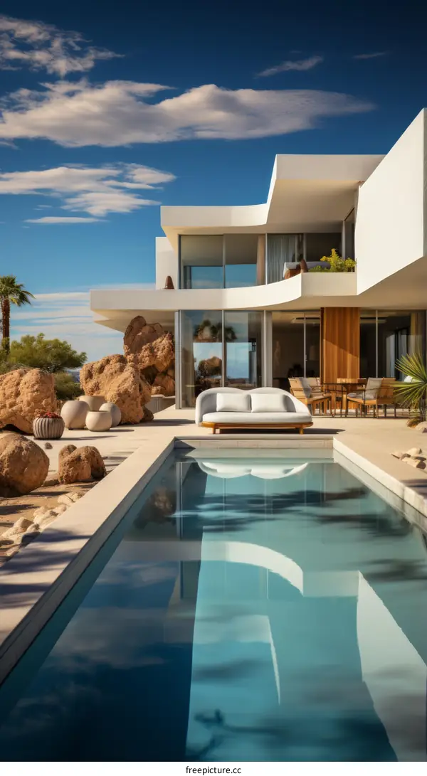 Modernist Desert House with Pool