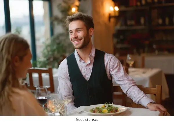Romantic Dinner Date in a Cozy Restaurant