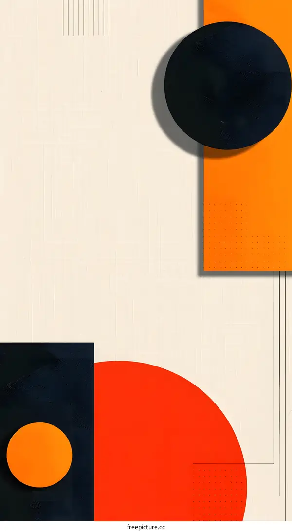 Abstract Geometric Shapes Background With Red Orange and Black Circles