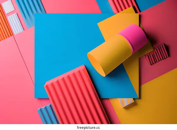 Colorful Paper Background with Geometric Shapes
