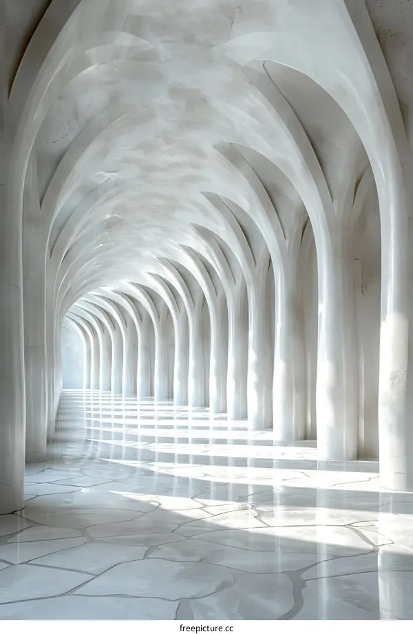 Futuristic Arched Corridor Interior