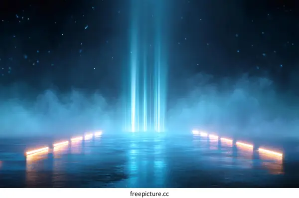 Neon Light Abstract Futuristic Scene