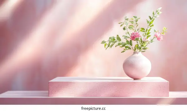 Pink Floral Arrangement on a Display Platform