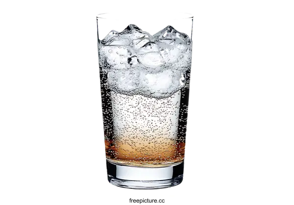 [Transparent Background PNG]Refreshing Iced Beverage in a Tall Glass