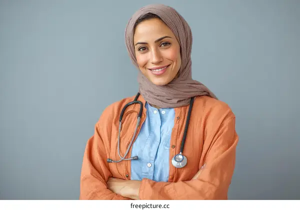 Confident Arab Female Doctor Portrait