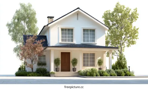 Modern House Exterior Design with Lush Landscaping