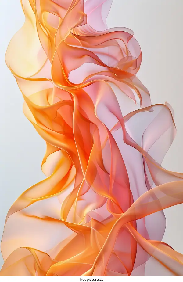 Colorful abstract painting with flowing shapes