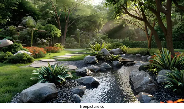 A lush green natural landscape