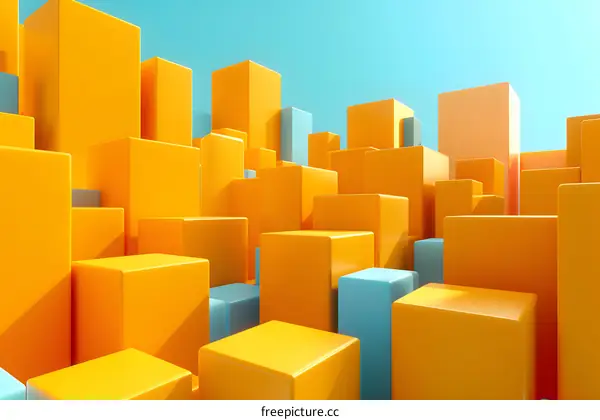 Blue and orange 3D blocks