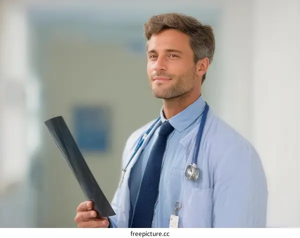 Medical Professional Holding X-Ray Image