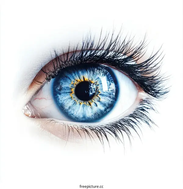 Close-up of a Beautiful Blue Eye with Intricate Design