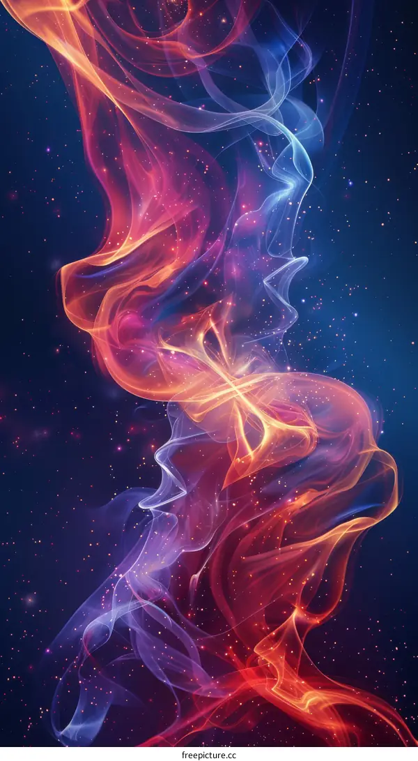 Abstract Colorful Smoke Nebula Art