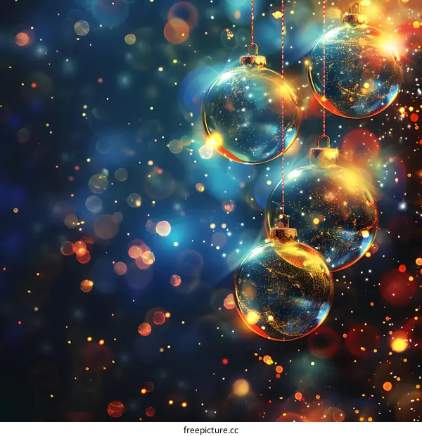 Christmas background with hanging Christmas balls