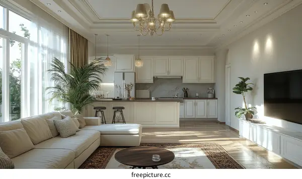 Spacious and Luxurious Open-Plan Living Area