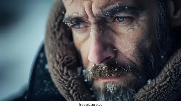 portrait of a man with a beard and blue eyes