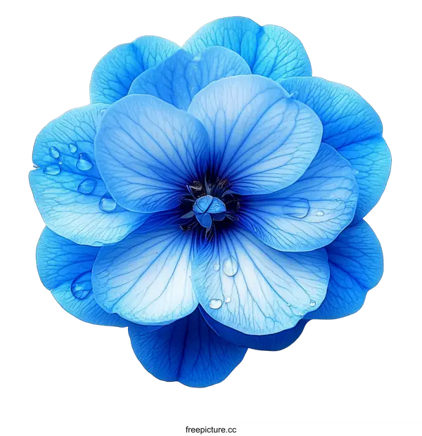 [Transparent Background PNG]Closeup View of a Vibrant Blue Flower