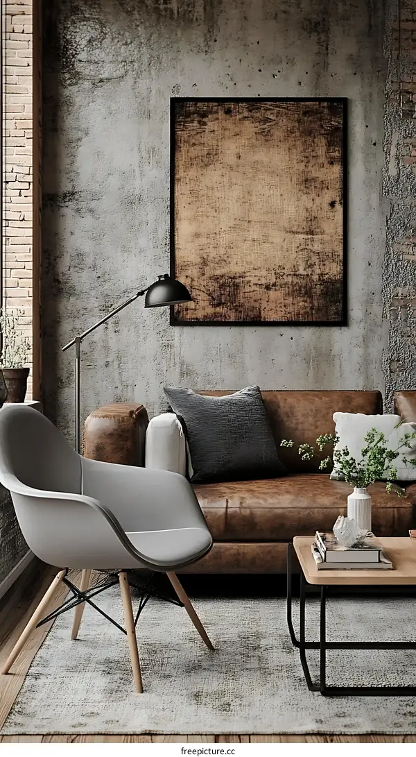 Modern Industrial Living Room Interior Design