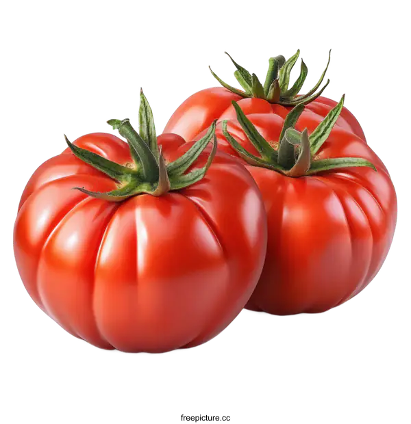 [Transparent Background PNG]Fresh Red Tomatoes Isolated on White Background