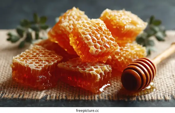 Honeycomb Pieces on Burlap