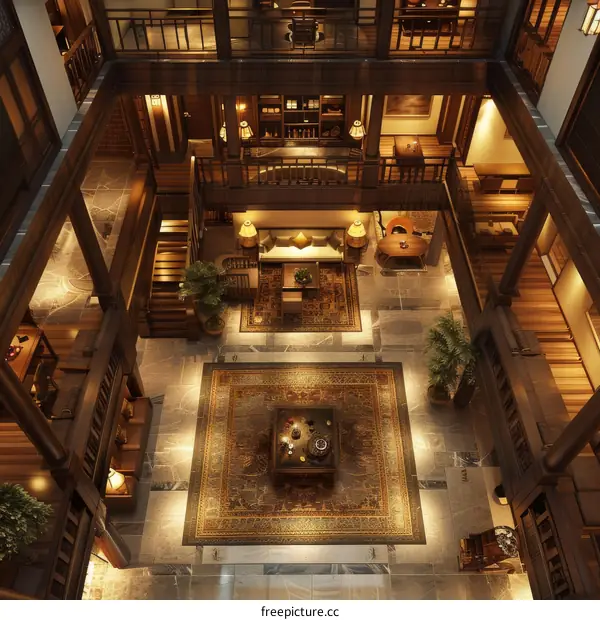 Traditional Chinese Courtyard House Interior Design