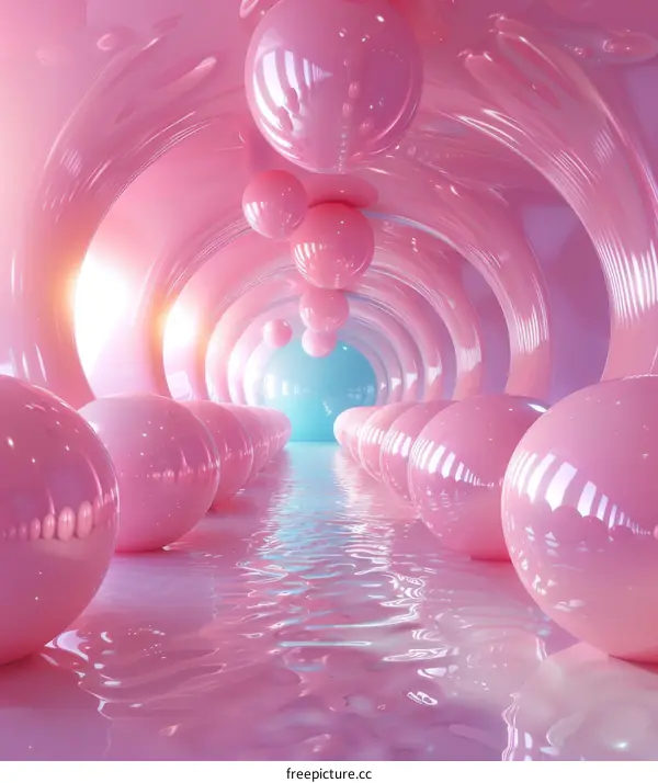 Pink and blue pastel surreal tunnel