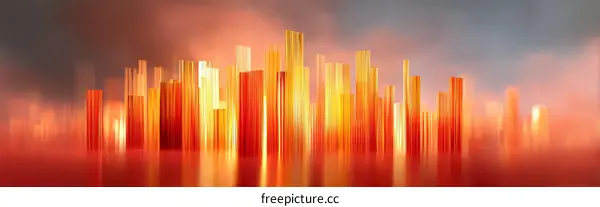 Abstract Cityscape in Warm Hues