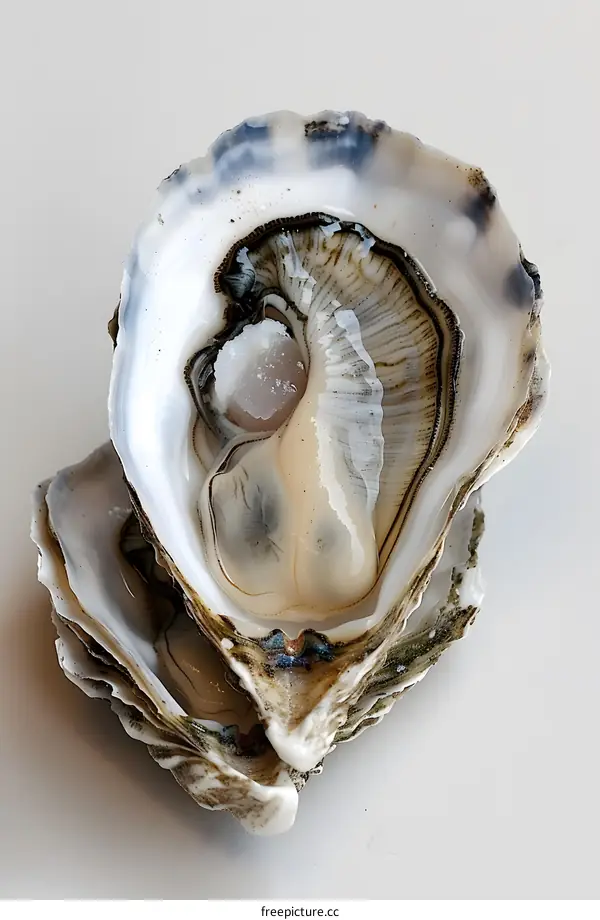 opened oyster with a pearl inside