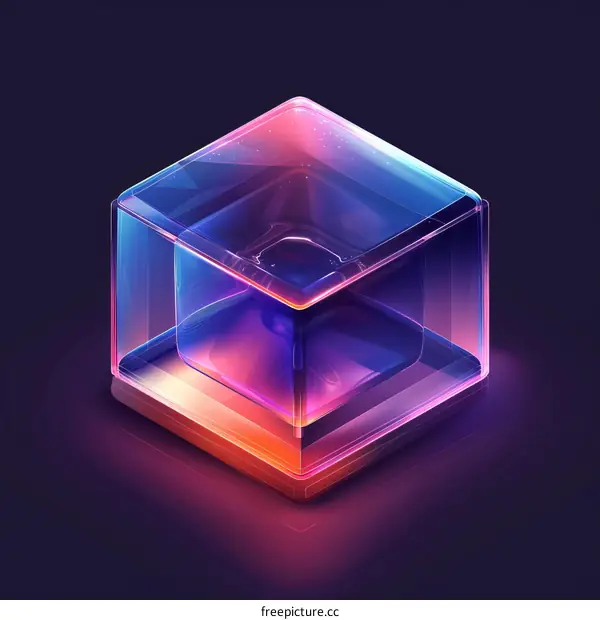 A glowing cube with a smaller cube inside it