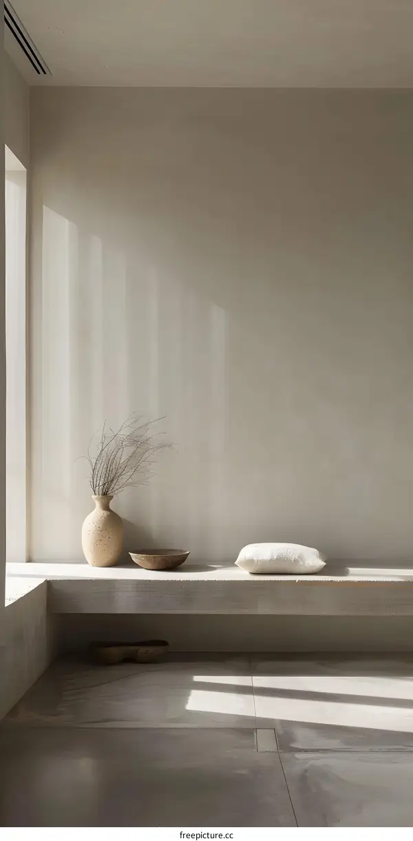 Minimalist Interior Design with Light and Shadow