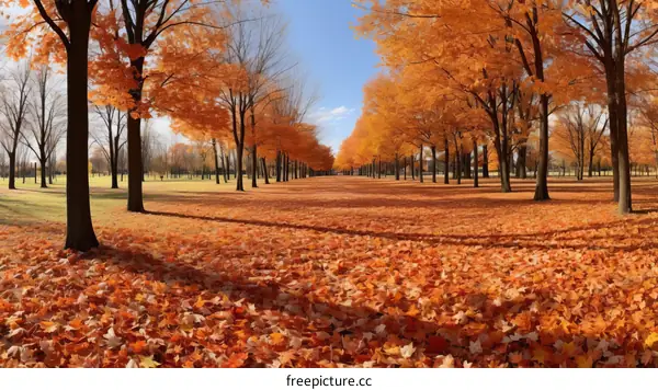 Fall Scenery of Trees and Leaves