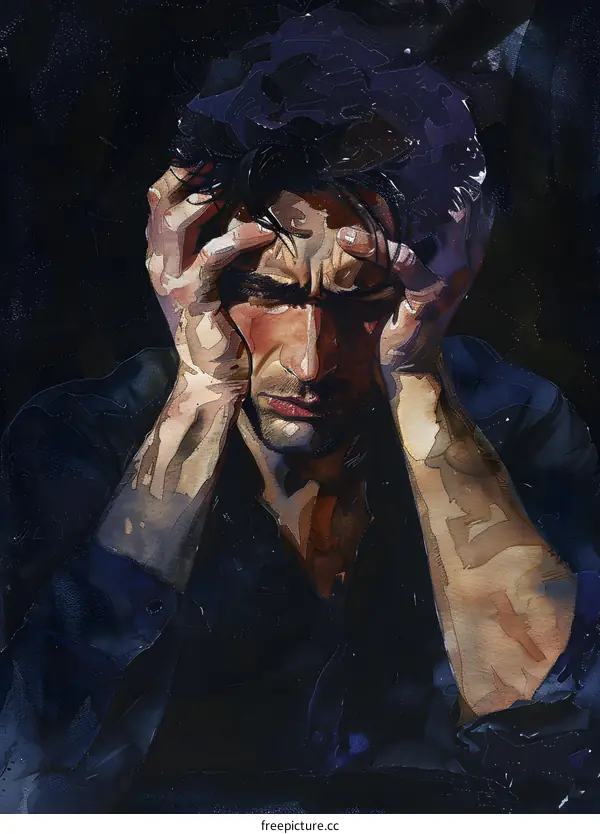 Portrait of a man in deep thought