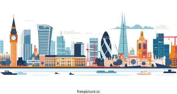 London Skyline Cityscape Illustration